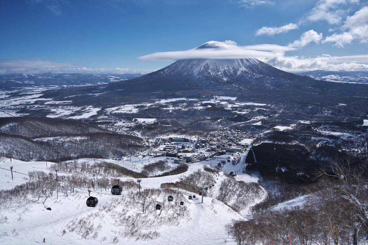 從Niseko Tokyu Grand HIRAFU滑雪道眺望羊蹄山風景