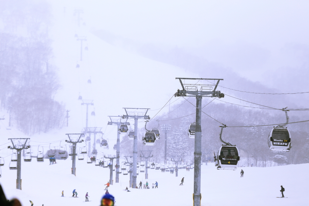 北海道新雪谷滑雪場的滑雪纜車